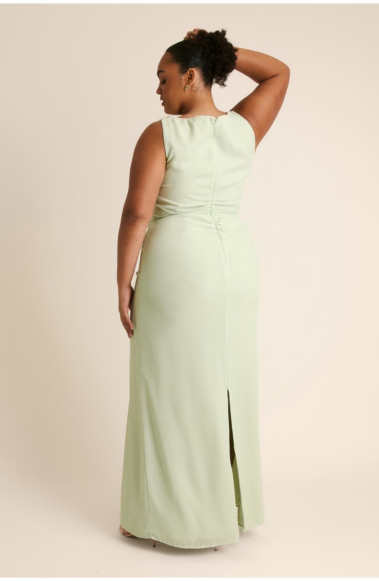 Six Stories Twist Asym Chiffon Bridesmaid Dress, Alternate, color, Mint Green