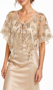 SAACHI Sequin Mesh Capelet