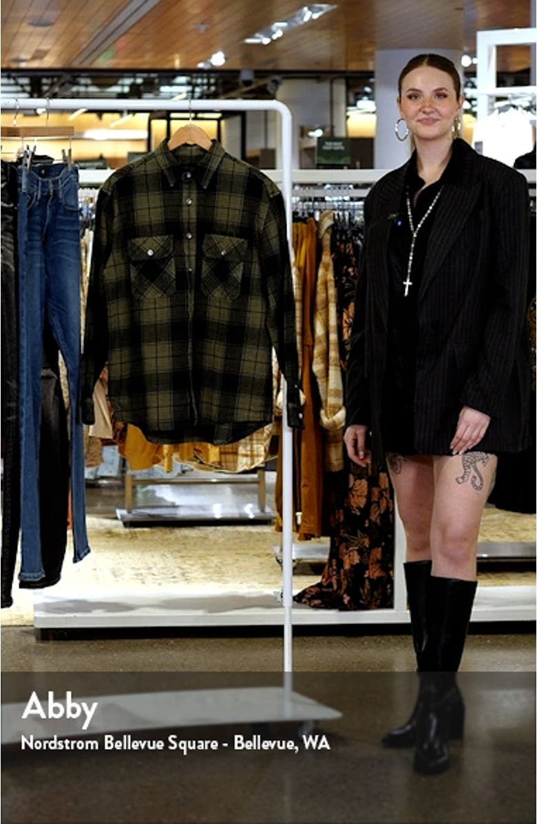 Oversize Plaid Flannel Button-Up Shirt, sales video thumbnail