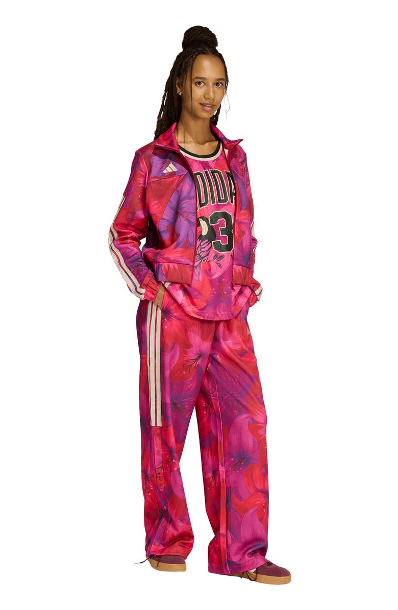 adidas x FARM Rio Tiro Track Pants, Alternate, color, Magenta/ Red/ Crystal Linen