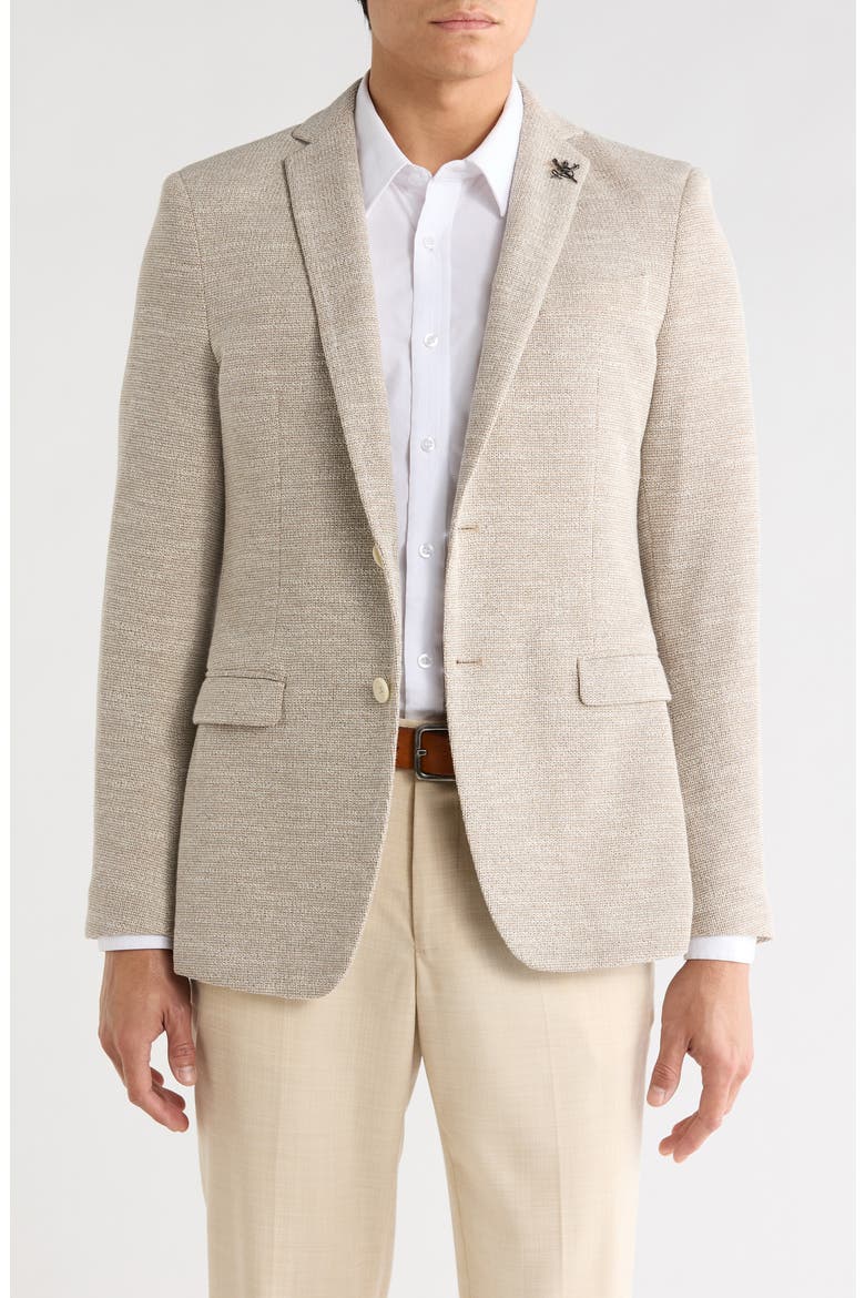 Heathered Knit Two Button Sport Coat, Main, color, TAN