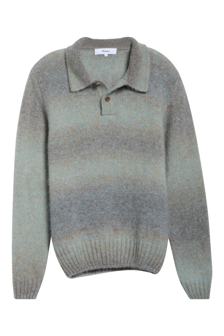 Alpaca Blend Long Sleeve Knit Polo, Alternate, color, BLUE