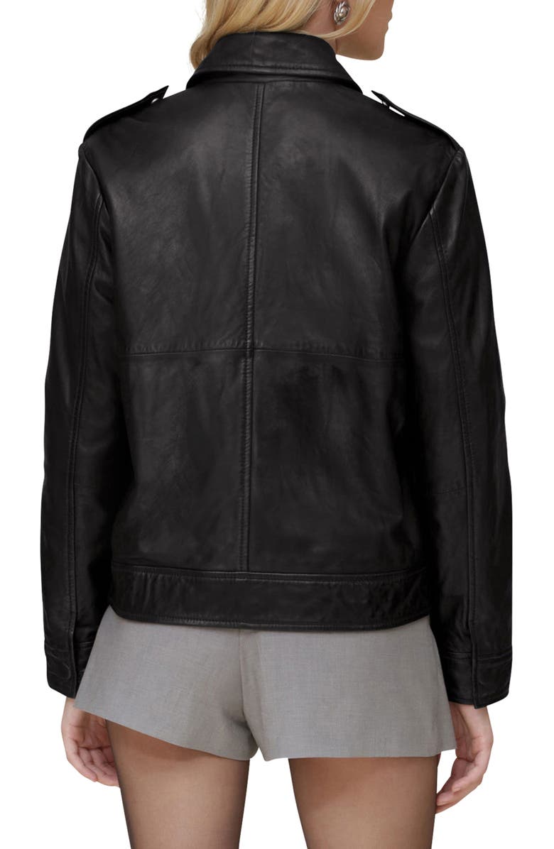 Avec Les Filles Leather Aviator Jacket, Alternate, color, 