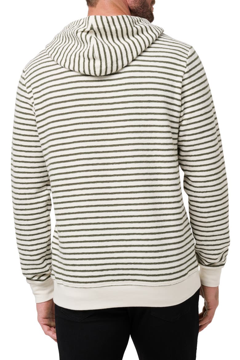 Shark Warning Stripe Cotton Blend Hoodie, Alternate, color, DARK OLIVE