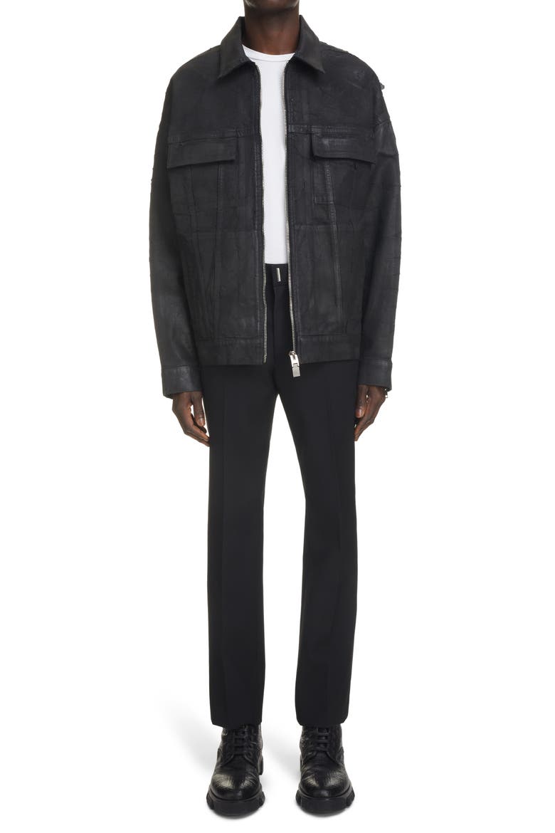 Crackled Coated Denim Jacket, Alternate, color, 001-BLACK