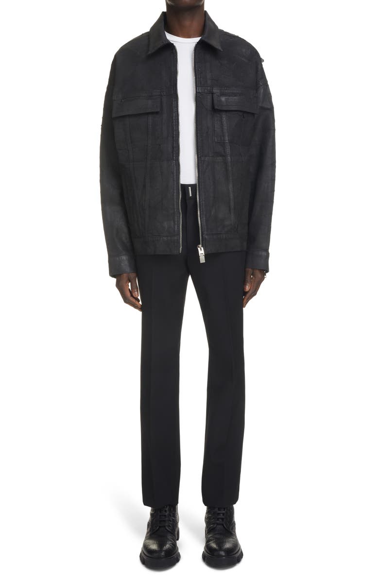 Givenchy Crackled Coated Denim Jacket, Alternate, color, 