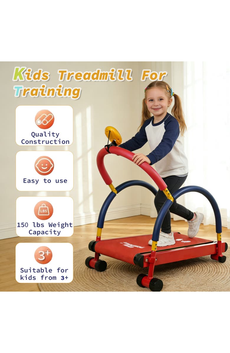 Easy Playhouse Kids Treadmill Red and Blue, Alternate, color, Red
