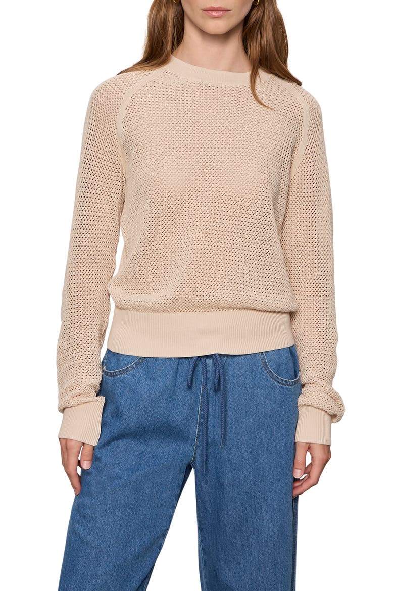 Soleil Open Stitch Sweater, Main, color, DARK OPAL WHITE