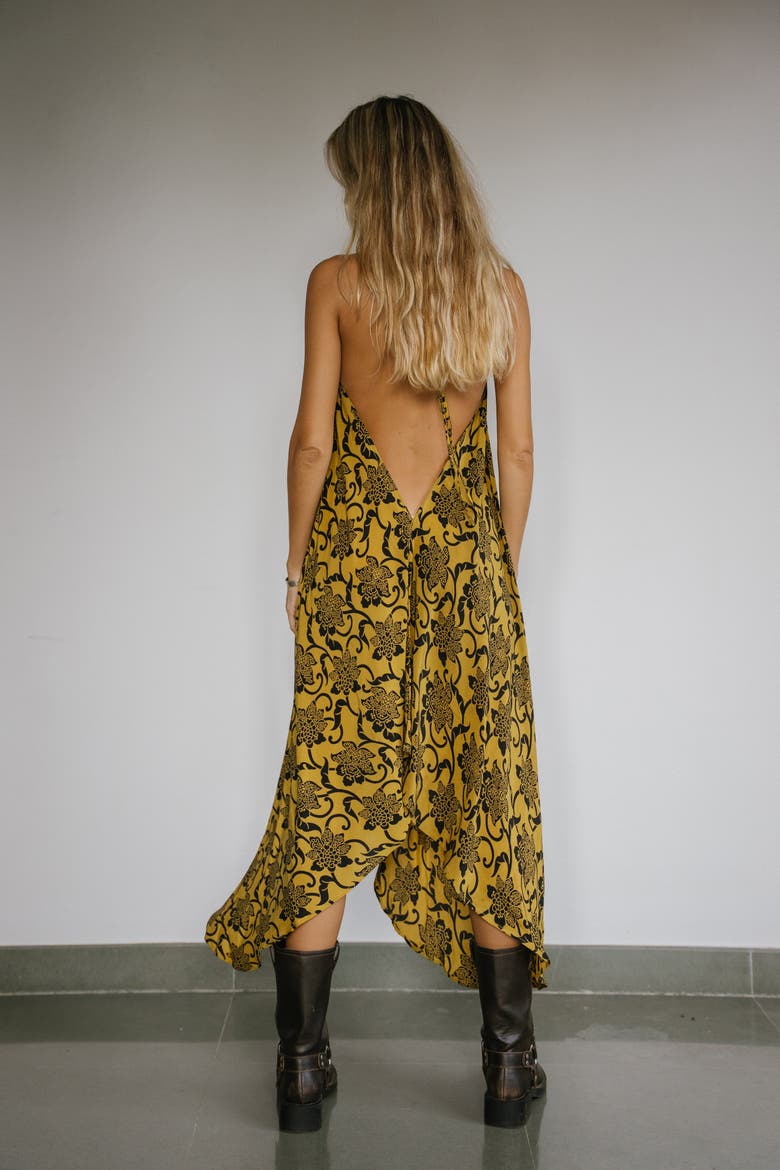 Classic Silk Dress Romeo, Alternate, color, Yellow & Black