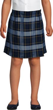 Lands' End School Uniform Girls Plaid A Line Tab Skort Top of Knee