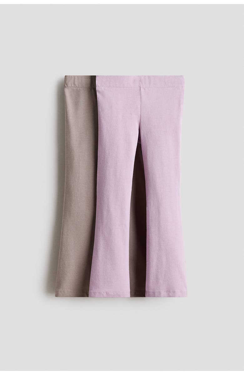 H&M 2-pack Flared Leggings, Main, color, Taupe/Light Purple