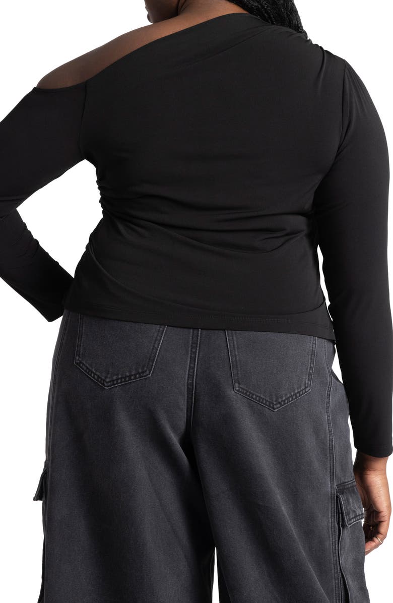 ELOQUII Asymmetric One-Shoulder Top, Alternate, color,