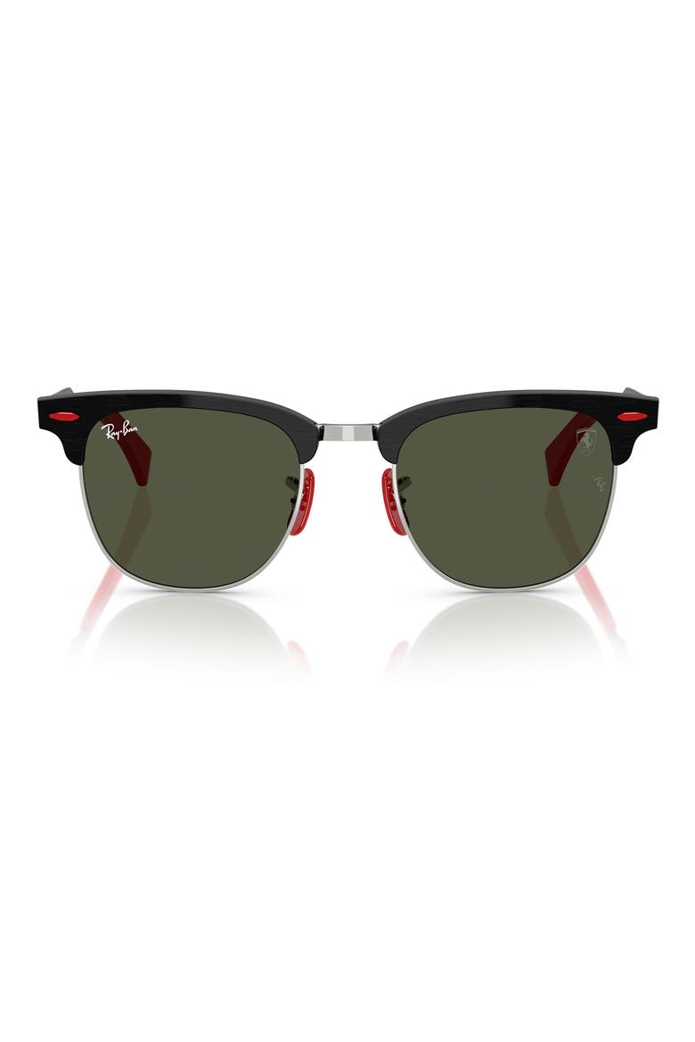 x Scuderia Ferrari Clubmaster 51mm Square Sunglasses, Main, color, GREEN