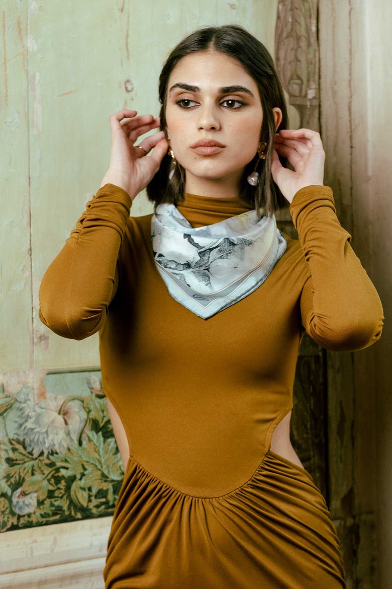 Odetta - Silk Bandana, Alternate, color, Misty Blue