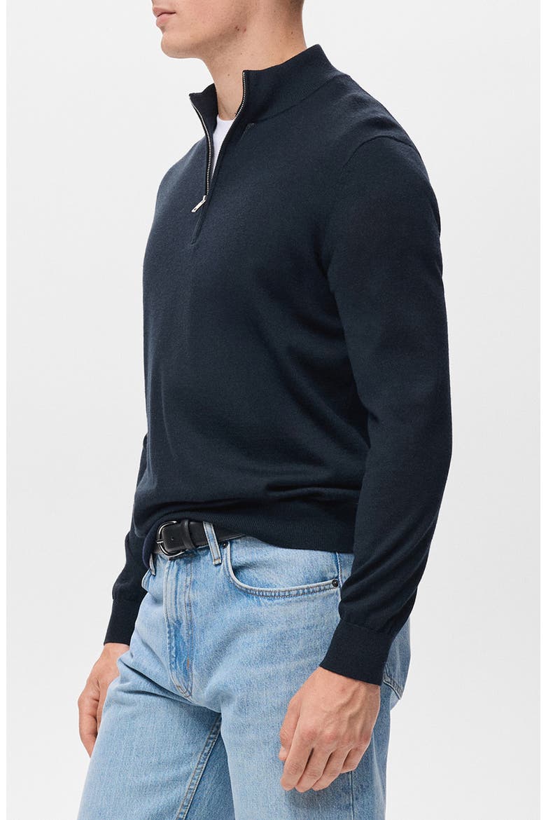 Perkins Wool Quarter Zip Sweater, Alternate, color, NAVY