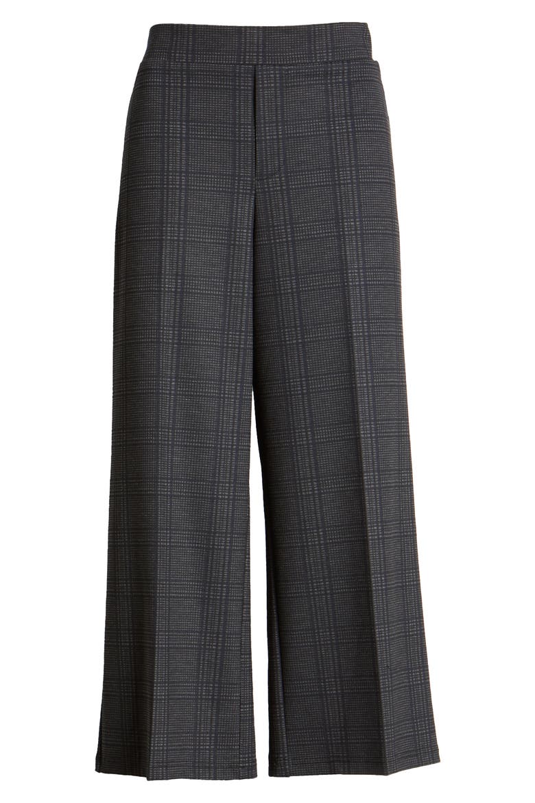 High Waist Crop Wide Leg Pants (Nordstrom Exclusive), Alternate, color, BLACK GREY