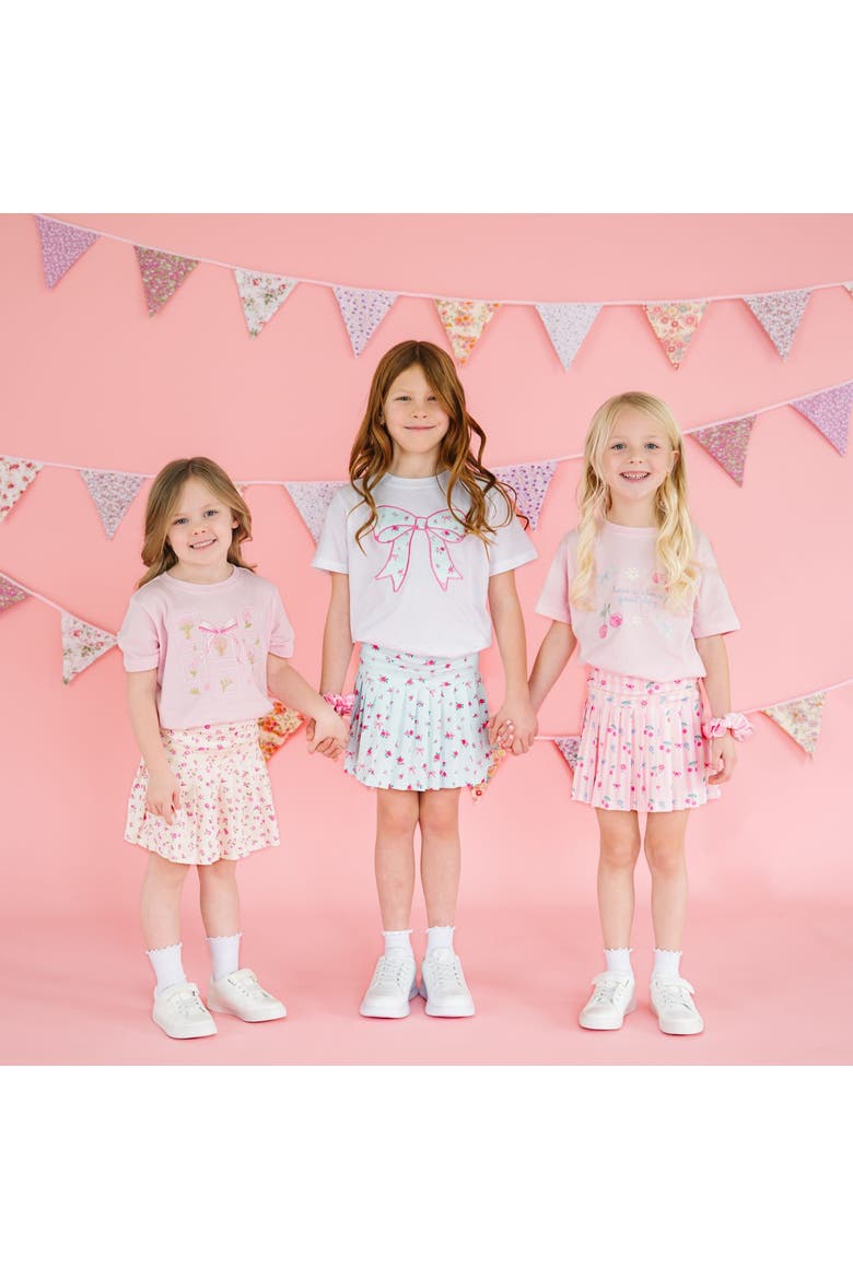 Bouquet Bow Short Sleeve T-Shirt, Alternate, color, Ballet Pink