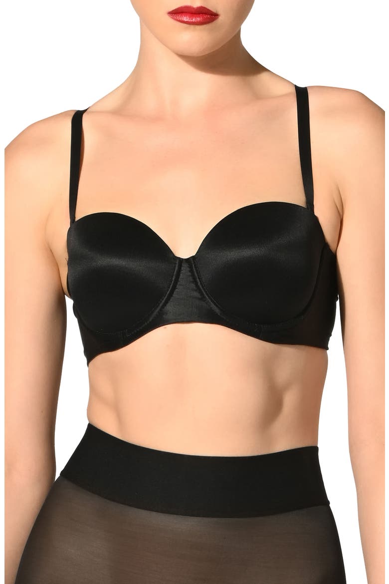 Bandeau Underwire Bra, Main, color, BLACK