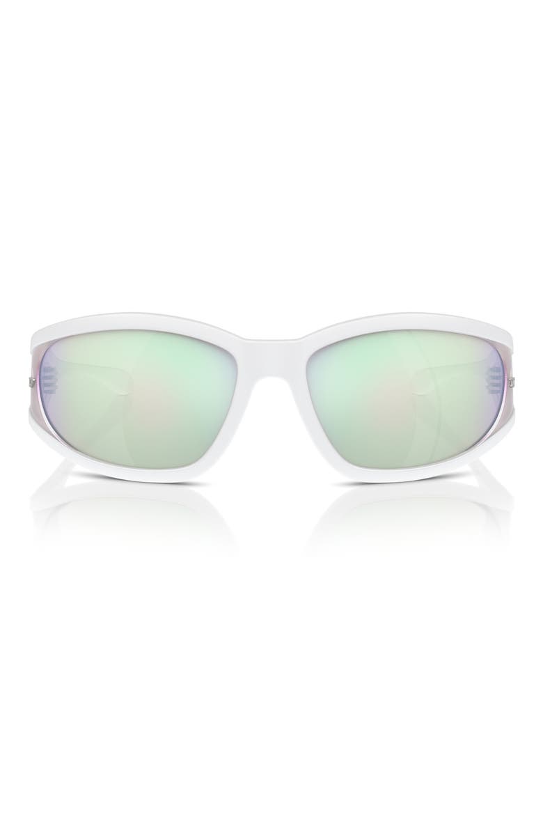 65mm Oversize Pillow Sunglasses, Main, color, MATTE WHITE/ BUBBLE