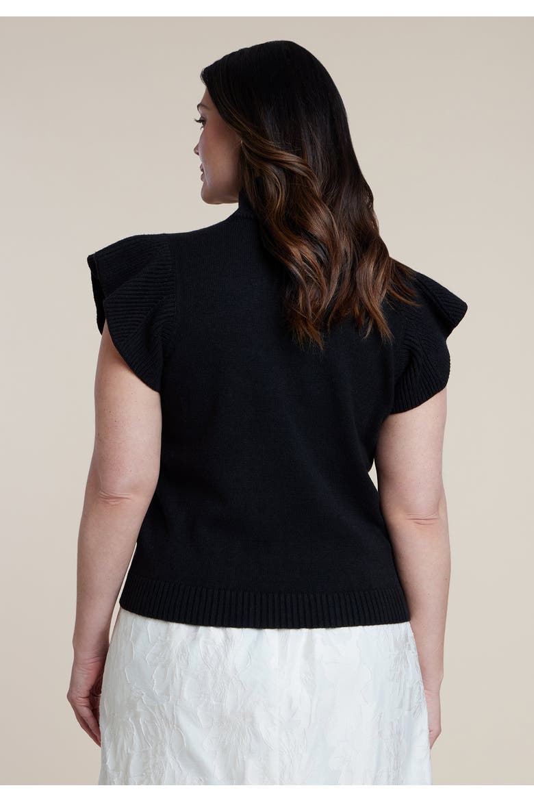 Ruffle Sleeve Sweater, Alternate, color, BLACK ONYX