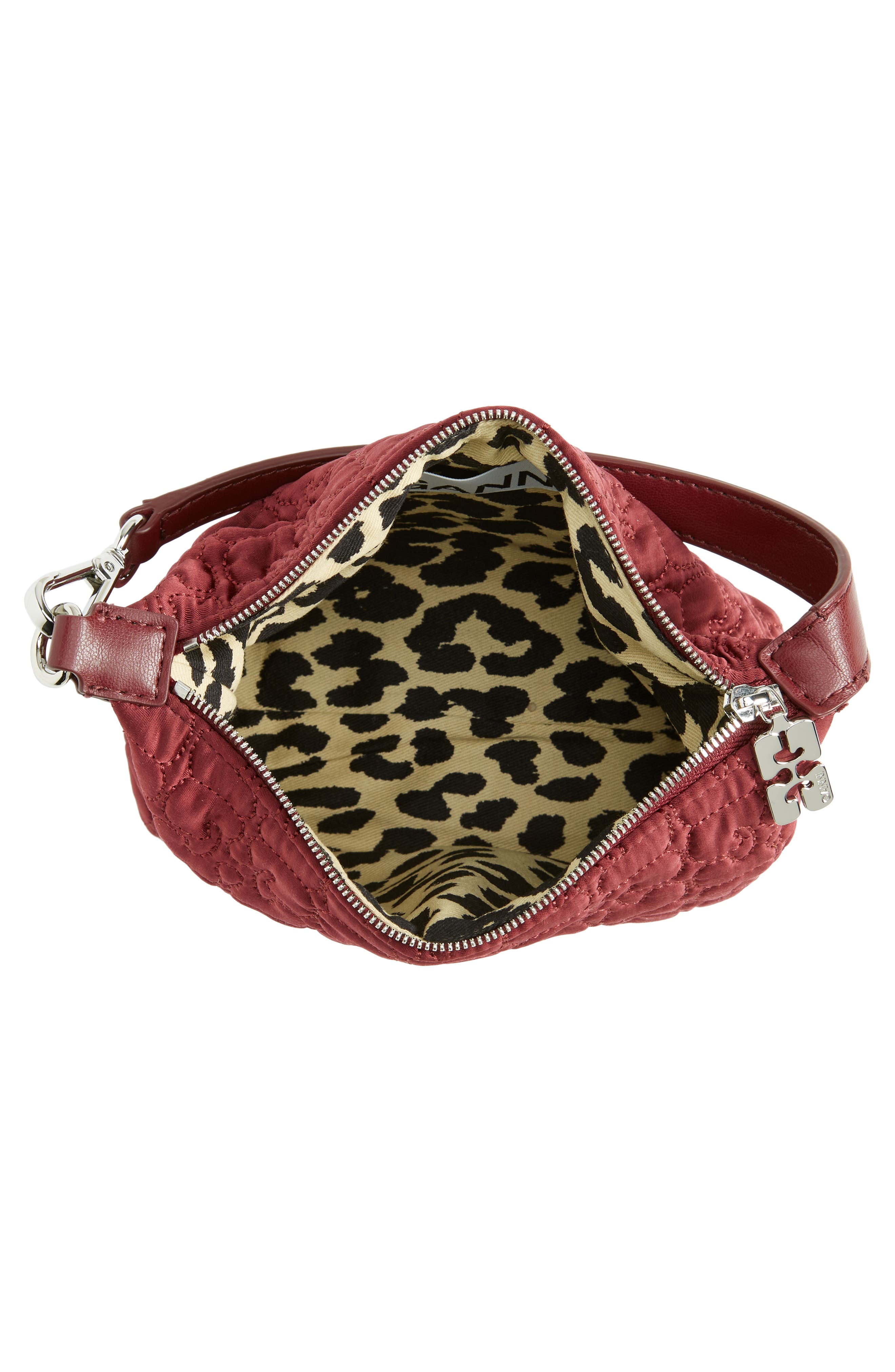 Ganni Small Butterfly Recycled Polyester Convertible Shoulder Bag, Alternate, color, 