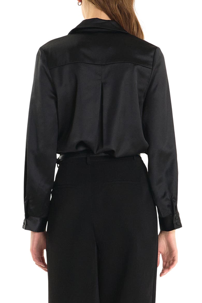 Satin Wrap Shirt, Alternate, color, BLACK