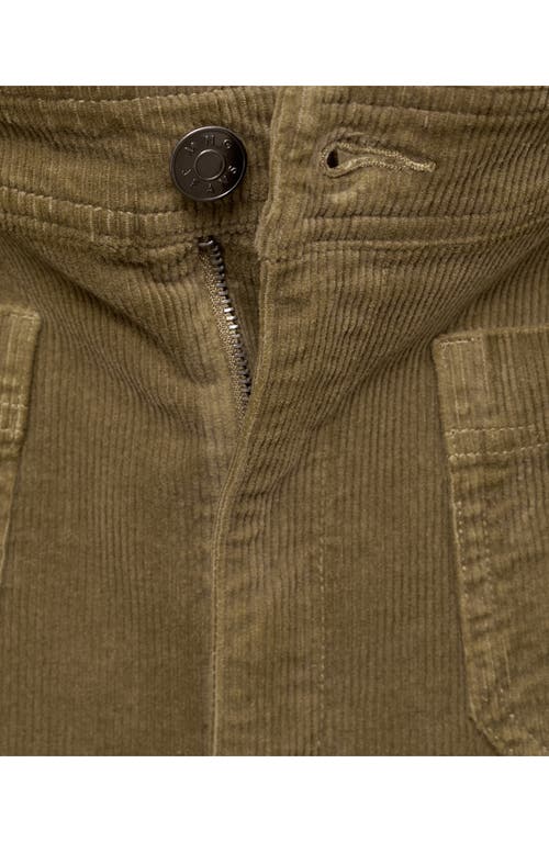 Mango Catherin High Waist Wide Leg Culotte Corduroy Jeans In Khaki Green