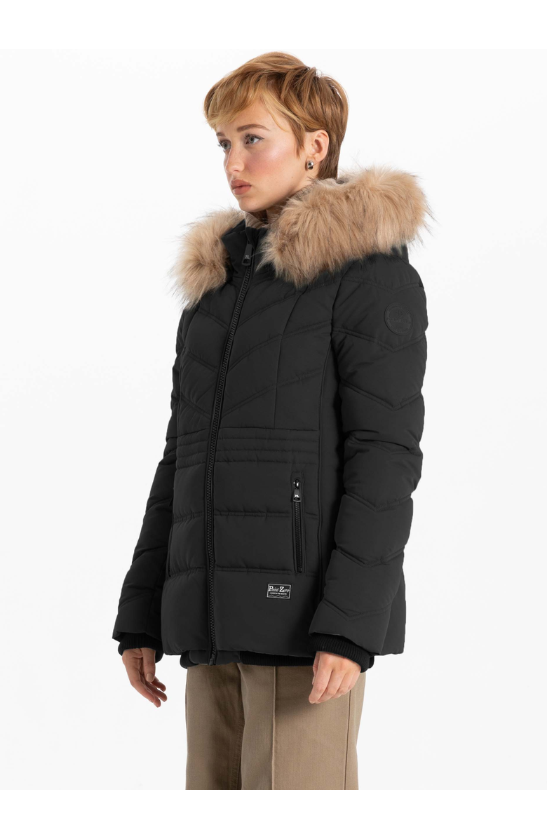 Point Zero CHEVRON QUILTING BOMBER, Alternate, color, Black