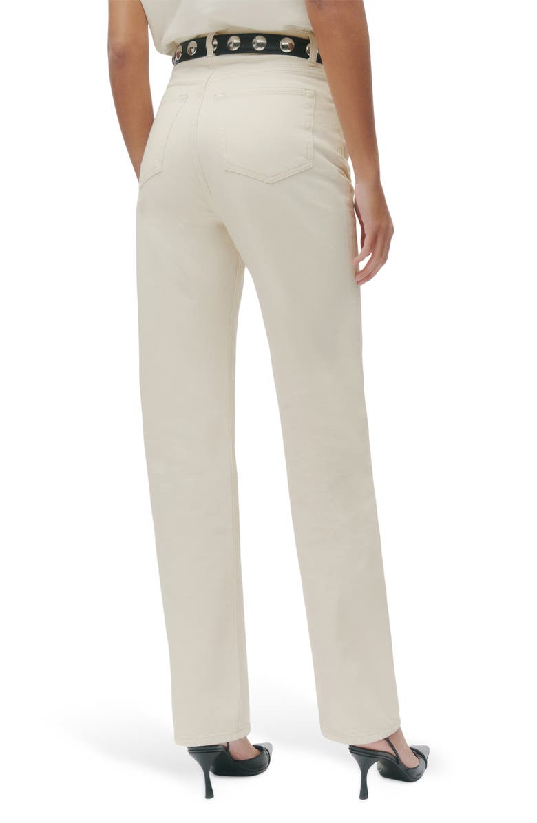 Reformation Abby High Waist Straight Leg Organic Cotton Blend Pants, Alternate, color,