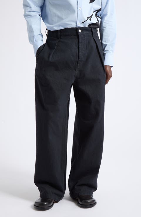 Single Pleat Cotton Trousers