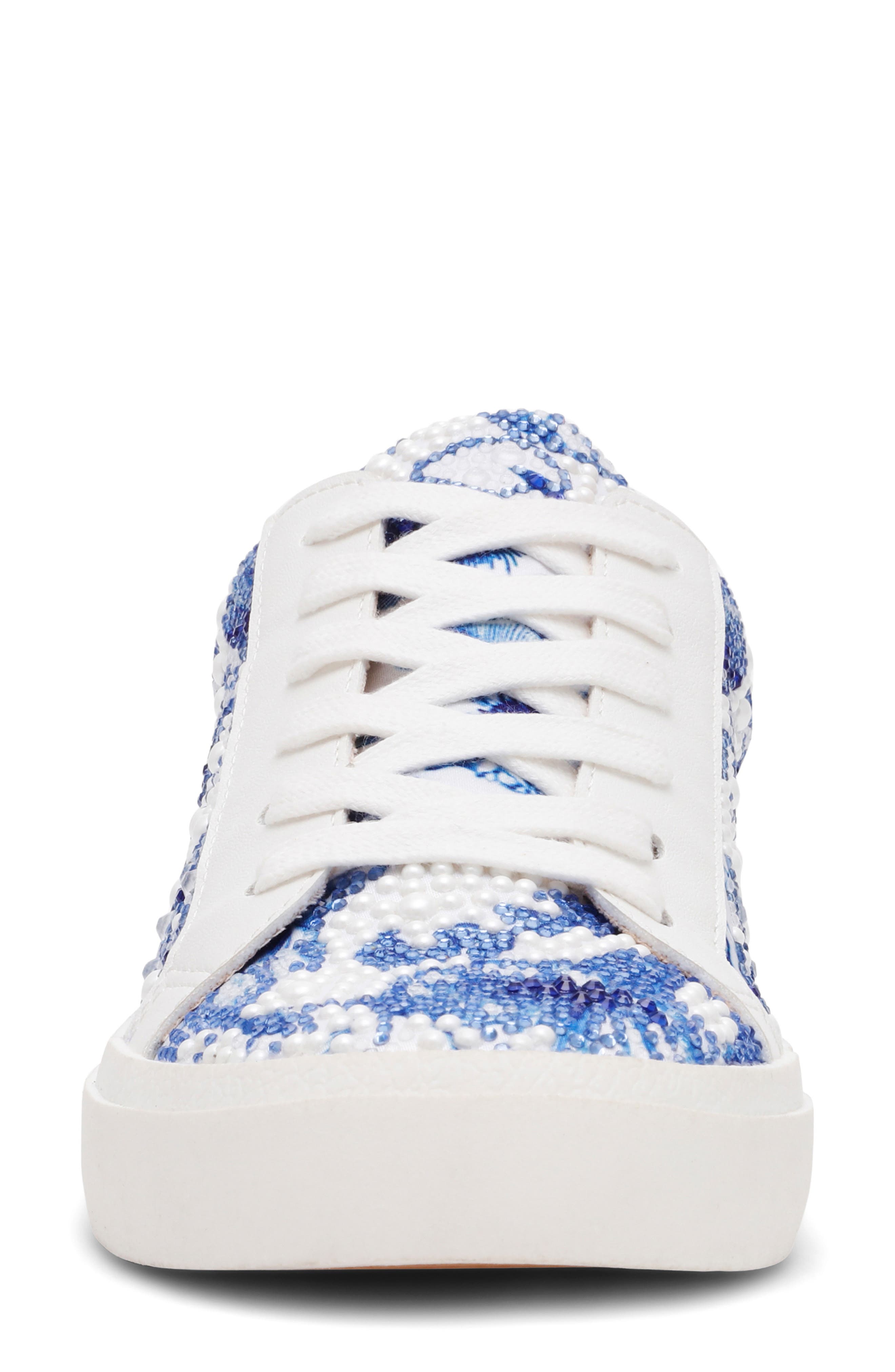 Damon Sneaker, Alternate, color, WHITE/ BLUE FLORAL