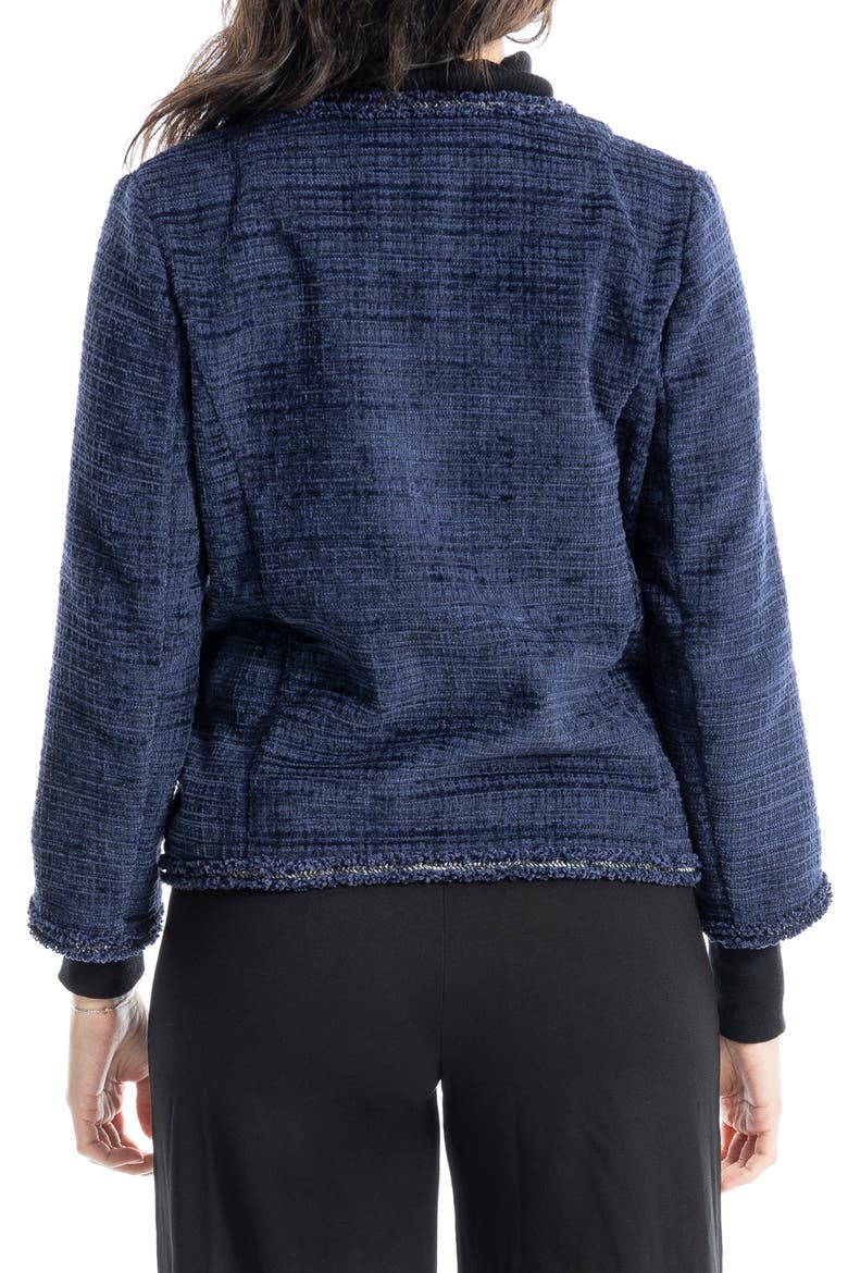 Frayed Edge Knit Jacket, Alternate, color, NAVY TWEED