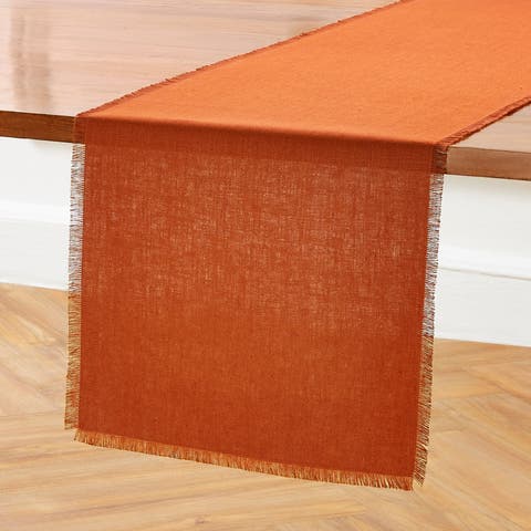 Linen Table Runner - Fringe