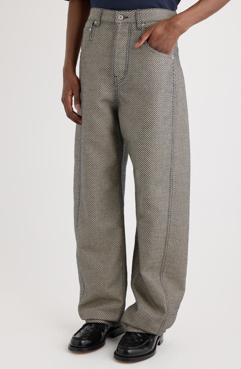 Jacquemus Le de-Nîmes Miranda Curved Jeans, Alternate, color, Navy