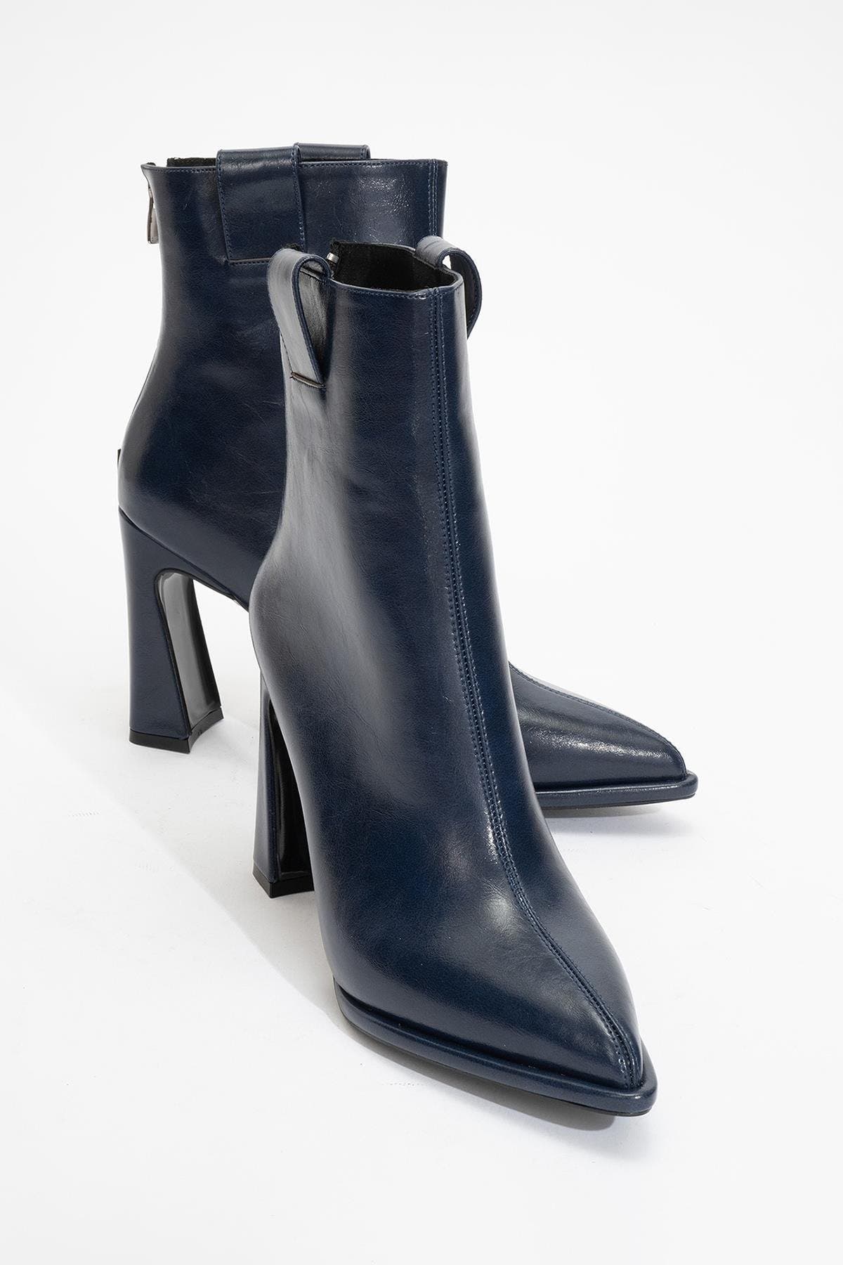 Aja Block Heel Convertible Knee High Boot, Alternate, color, Navy Faux Leather