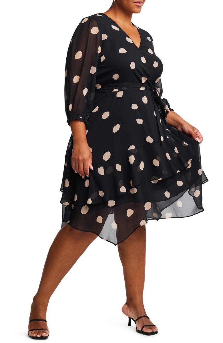 Estelle Begin Again Polka Dot Long Sleeve Dress, Alternate, color,