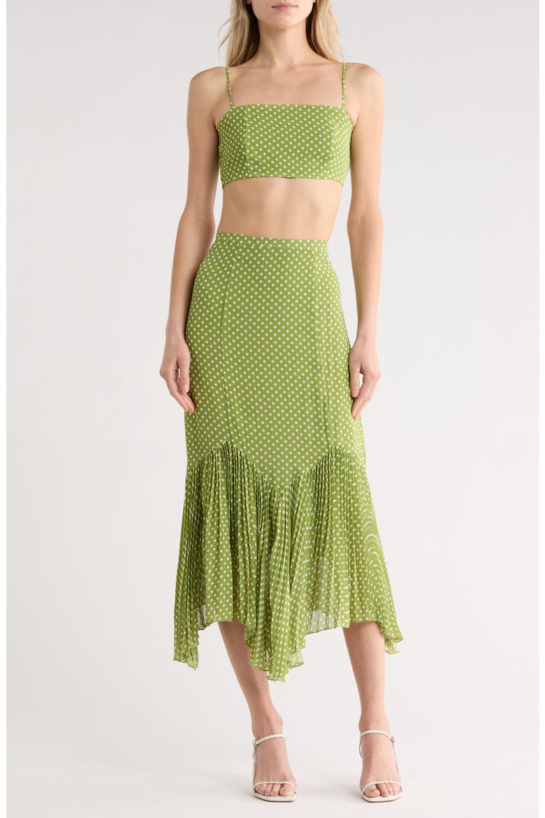 Polka Dot Two-Piece Dress, Main, color, MOSS POLKA-DOT
