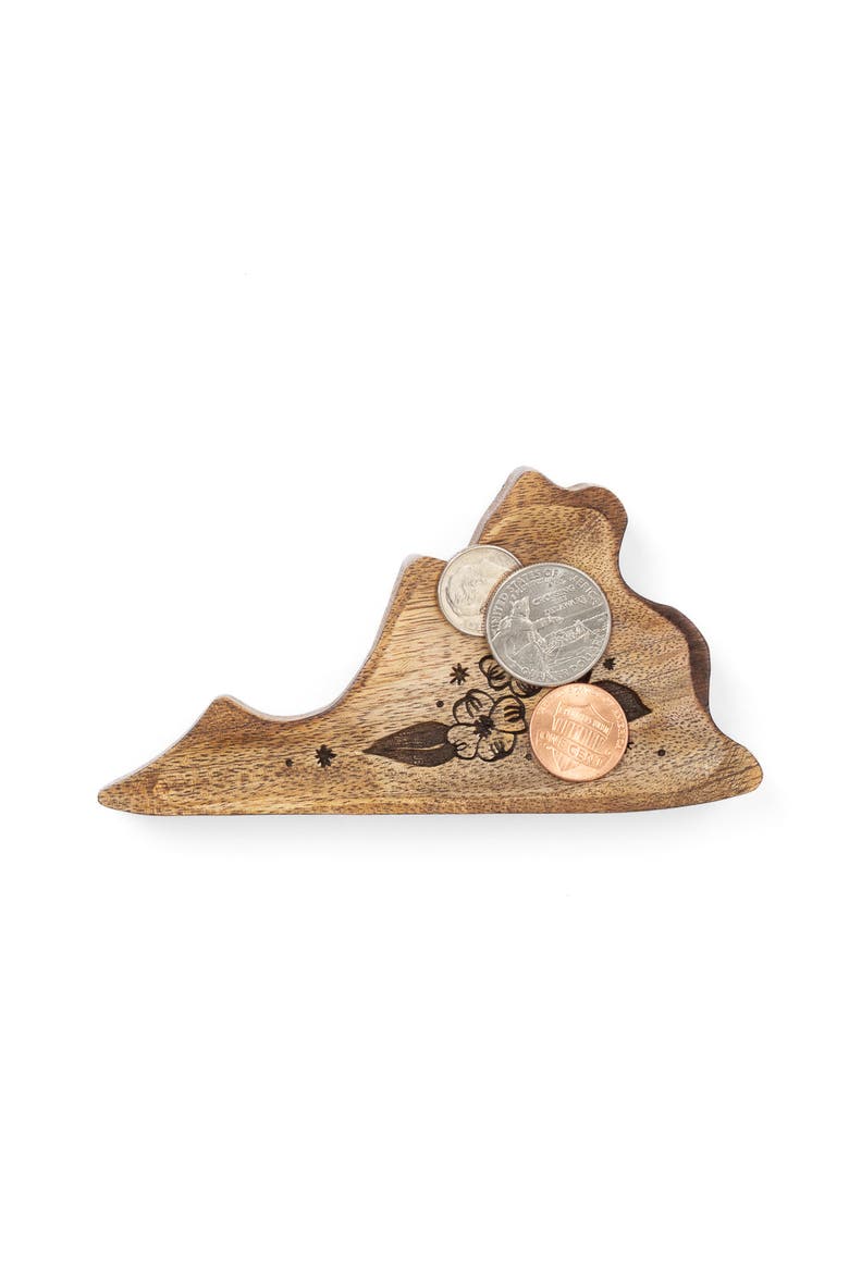 Virginia State Dogwood Trinket Dish, Alternate, color, Natural