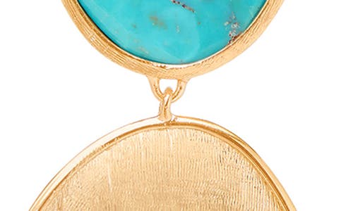 Marco Bicego 18k Yellow Gold Lunaria Turquoise Double Drop Earrings In Gold