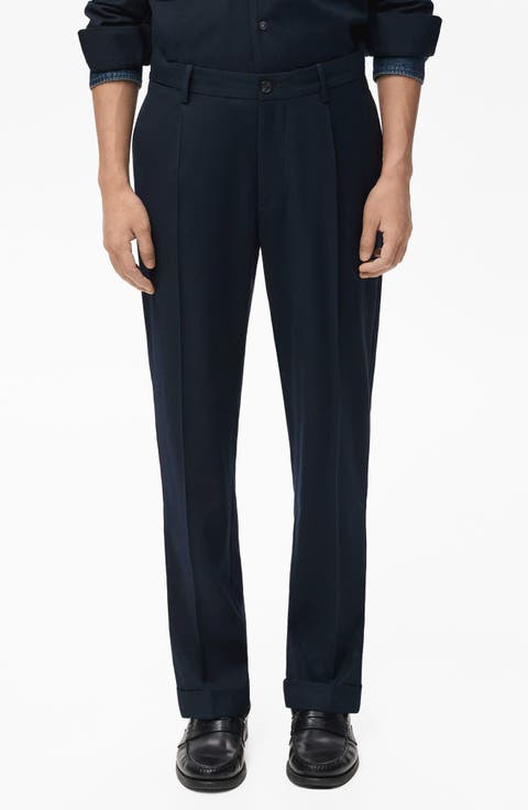 Regular Fit Pleated Pants