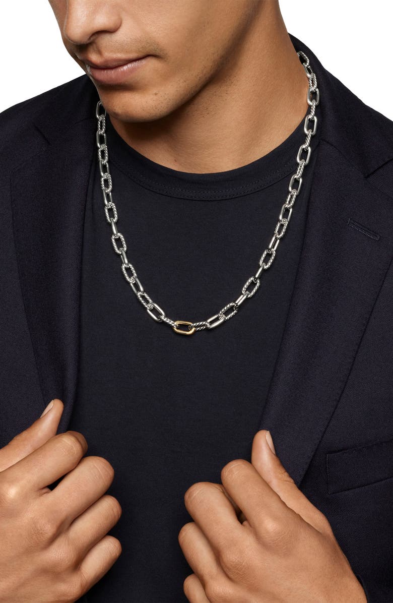 David Yurman DY Madison<sup>®</sup> Chain Necklace in Sterling Silver with 18K Yellow Gold, 8.5mm, Alternate, color, Silver