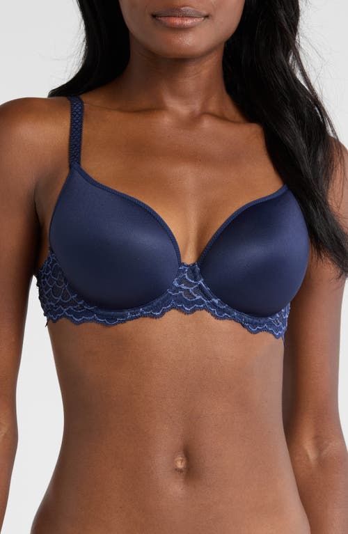 Simone Perele Caresse Underwire Plunge Bra in Ink Blue at Nordstrom, Size 38C