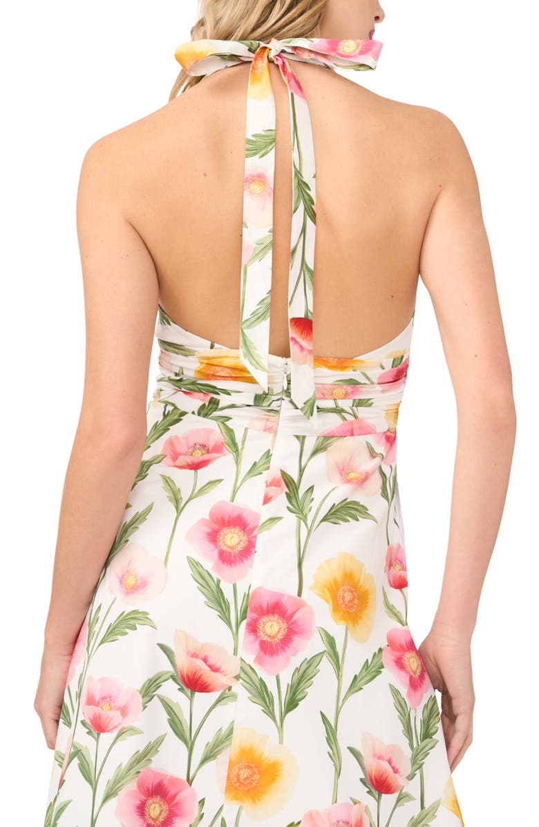 Ted Baker Nicky Floral Halter Neck Cotton Dress, Alternate, color, Ultra White