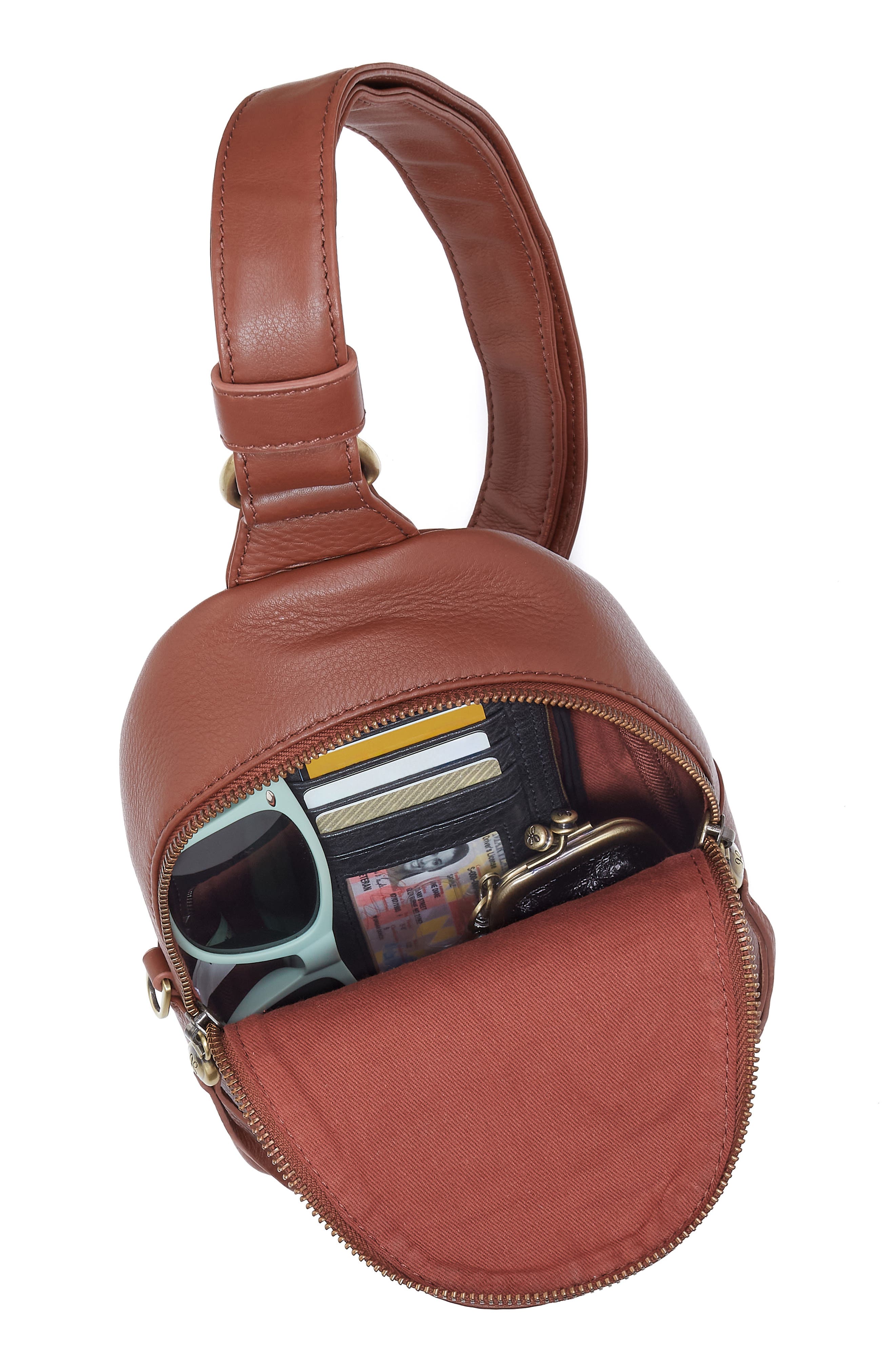 HOBO Fern Leather Sling Bag, Alternate, color, Cocoa Bean