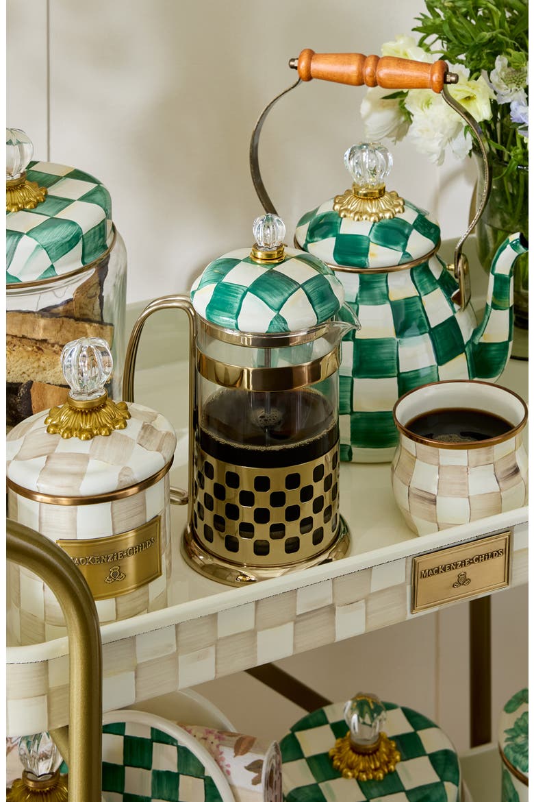 Emerald Check French Press, Alternate, color, EMERALD
