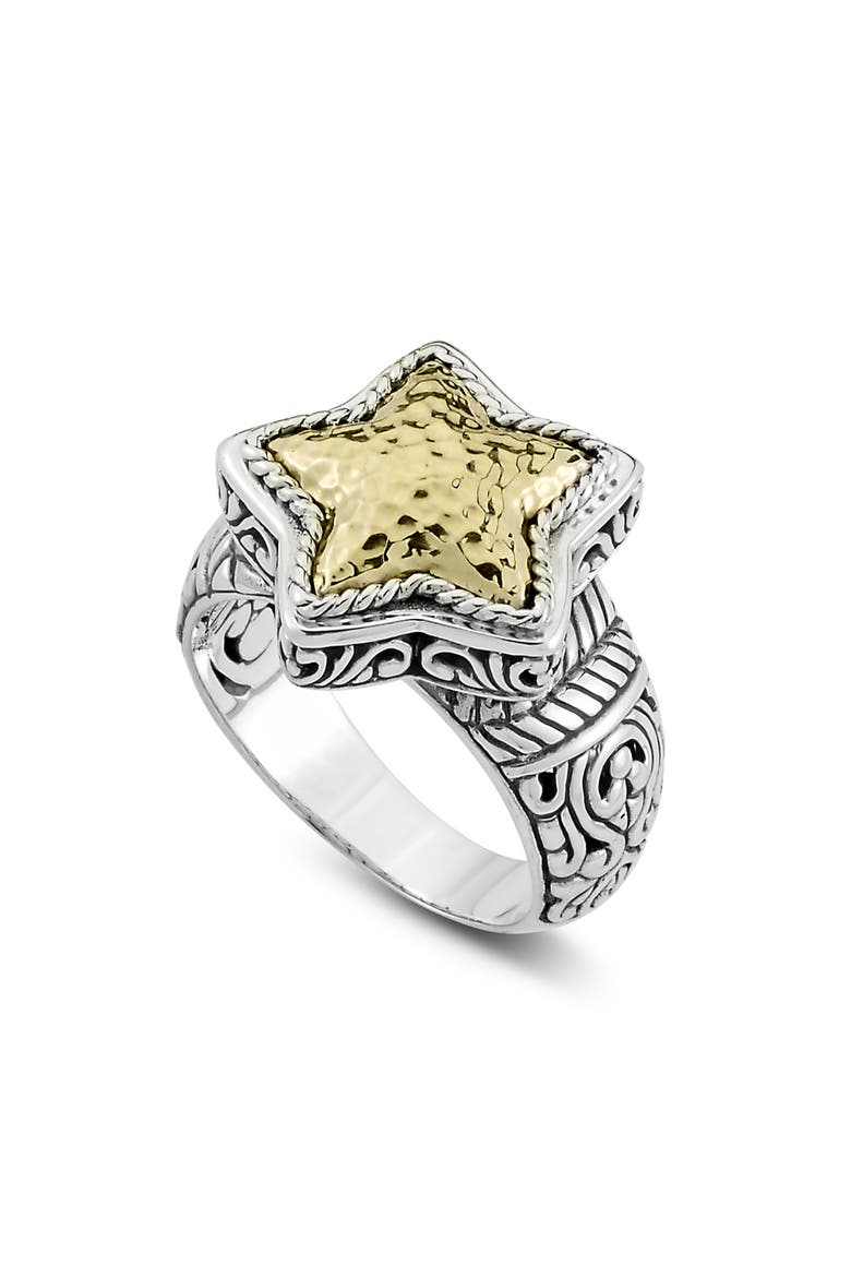 Hammered Heart Ring, Main, color, SILVER/ GOLD - STAR
