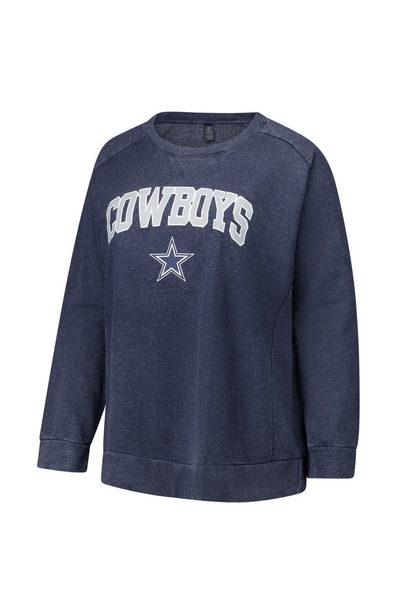 PROFILE Women's Fanatics  Navy Dallas Cowboys Acid Wash Raglan Pullover Sweatshirt, Alternate, color, Navy