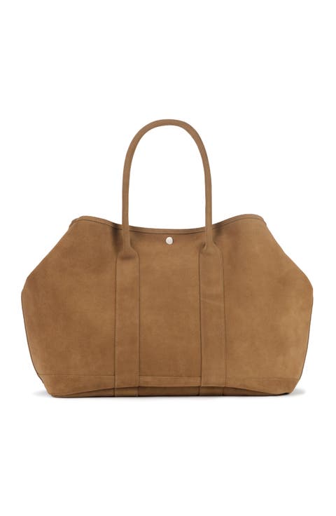 Audrey Nubuck Suede Leather XL Tote Bag
