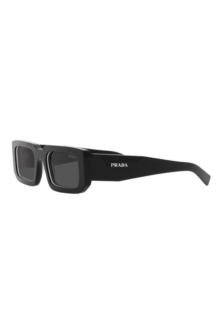 54mm Rectangular Sunglasses, Alternate, color, BLACK/ WHITE