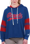 STARTER Women's Starter Royal New York Giants Bump And Run Long Sleeve Hoodie T-Shirt